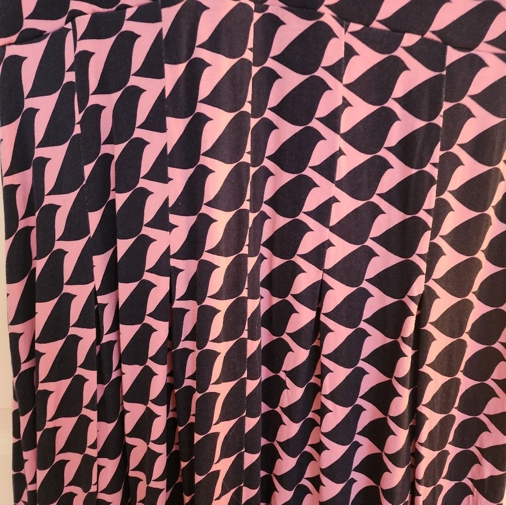 Boden Kristen Pleated Jersey Dress Size 10P Strawberry Sherbert Birdie Office - Picture 5 of 15